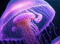 A purple jellyfish closeup. Generative AI Royalty Free Stock Photo