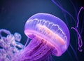 A purple jellyfish closeup. Isolated. Generative AI Royalty Free Stock Photo