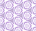 Purple kaleidoscope seamless pattern. Hand drawn w