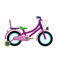 purple kids bicycle with detachable wheels vector Royalty Free Stock Photo