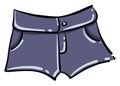 Purple kids shorts, illustration, vector