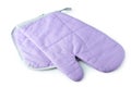 Purple kitchen glove and potholder isolated on a white Royalty Free Stock Photo