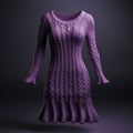 Hyper Realistic Purple Sweater Dress - 3d Playful Coloration