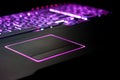 Purple Laptop Focus on Touchpad