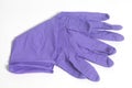 Purple latex gloves