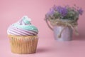 Purple lavender cupcake with Lavender