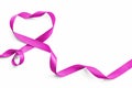 Purple lavender heart ribbon element isolated on white background clipping path, raising awareness on national cancer control