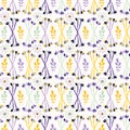 Purple Lavender Leaf Stem Lilac and Yellow Royalty Free Stock Photo