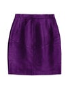 Purple leather pencil skirt, isolated on white background Royalty Free Stock Photo