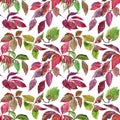Seamless floral background. Autumn leaves pattern. Textile pattern template.