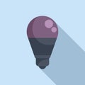 Purple led bulb icon flat vector. Color mobile half