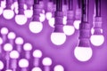 Purple led Lamp bulbs Royalty Free Stock Photo