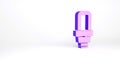 Purple LED light bulb icon isolated on white background. Economical LED illuminated lightbulb. Save energy lamp Royalty Free Stock Photo