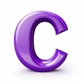 Purple Letter C On White Background - Daz3d Style With Cultural References Royalty Free Stock Photo