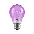 Purple light bulb isolated on clean and solid white background Royalty Free Stock Photo