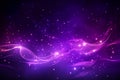 Purple light magic digital abstract background with dynamic particle wave Royalty Free Stock Photo