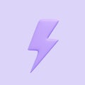 Purple lightning bolt icon isolated on purple background Royalty Free Stock Photo