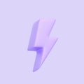 Purple lightning bolt icon isolated on purple background Royalty Free Stock Photo