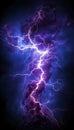 A purple lightning bolt is striking a dark sky, AI Royalty Free Stock Photo