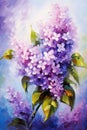 Purple Lilac Brush Strokes Painting