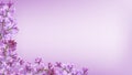Purple lilac flower frame on purple background Royalty Free Stock Photo
