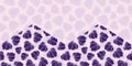 Purple lilac flowers bloom on light pink ground texture vector seamless bottom border pattern Royalty Free Stock Photo