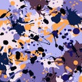 Purple lilac orange brown ink splashes background square