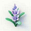 Purple Lilacs With Green Leaves: Playful 3d Illustration Royalty Free Stock Photo