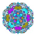 Purple line floral indian mandala