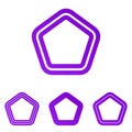 Purple line pentagonal logo design set