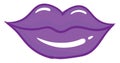 Purple lips, illustration, vector