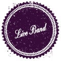 Purple LIVE BAND distressed stamp