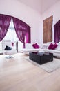 Purple living room Royalty Free Stock Photo