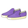 Purple loafers icon, cartoon style