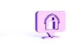 Purple Location farm house icon isolated on white background. Minimalism concept. 3d illustration 3D render Royalty Free Stock Photo