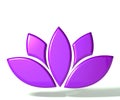 Purple lotus flower 3D Royalty Free Stock Photo