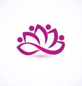 Purple lotus flower logo Royalty Free Stock Photo