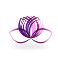 Purple lotus flower logo vector image illustration graphic design Royalty Free Stock Photo