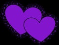 Purple Love with Purple Sparkling glitter Stars Vector clipart icon 6