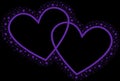Purple Love with Purple Sparkling glitter Stars Vector clipart icon 4