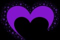 Purple Love with Purple Sparkling glitter Stars Vector clipart icon 5