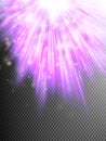 Purple luminous rays. EPS 10 Royalty Free Stock Photo