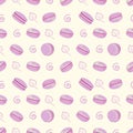 Purple macaroon seamless pattern