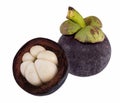 Purple mangosteen isolated on white background