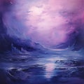 Purple Mannerism Seascape Abstract Oil Painting