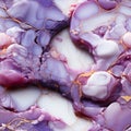 Purple Marble With Gold Swirls - Hyper-realistic Mixed Media Art