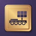 Purple Mars rover icon isolated on purple background. Space rover. Moonwalker sign. Apparatus for studying planets