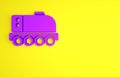 Purple Mars rover icon isolated on yellow background. Space rover. Moonwalker sign. Apparatus for studying planets