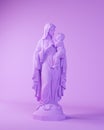 Purple Mary Mother and Child Baby Jesus Statue Religious Sculpture Lavender Art Catholic Religion Royalty Free Stock Photo