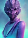 Purple masked Alien from the future.